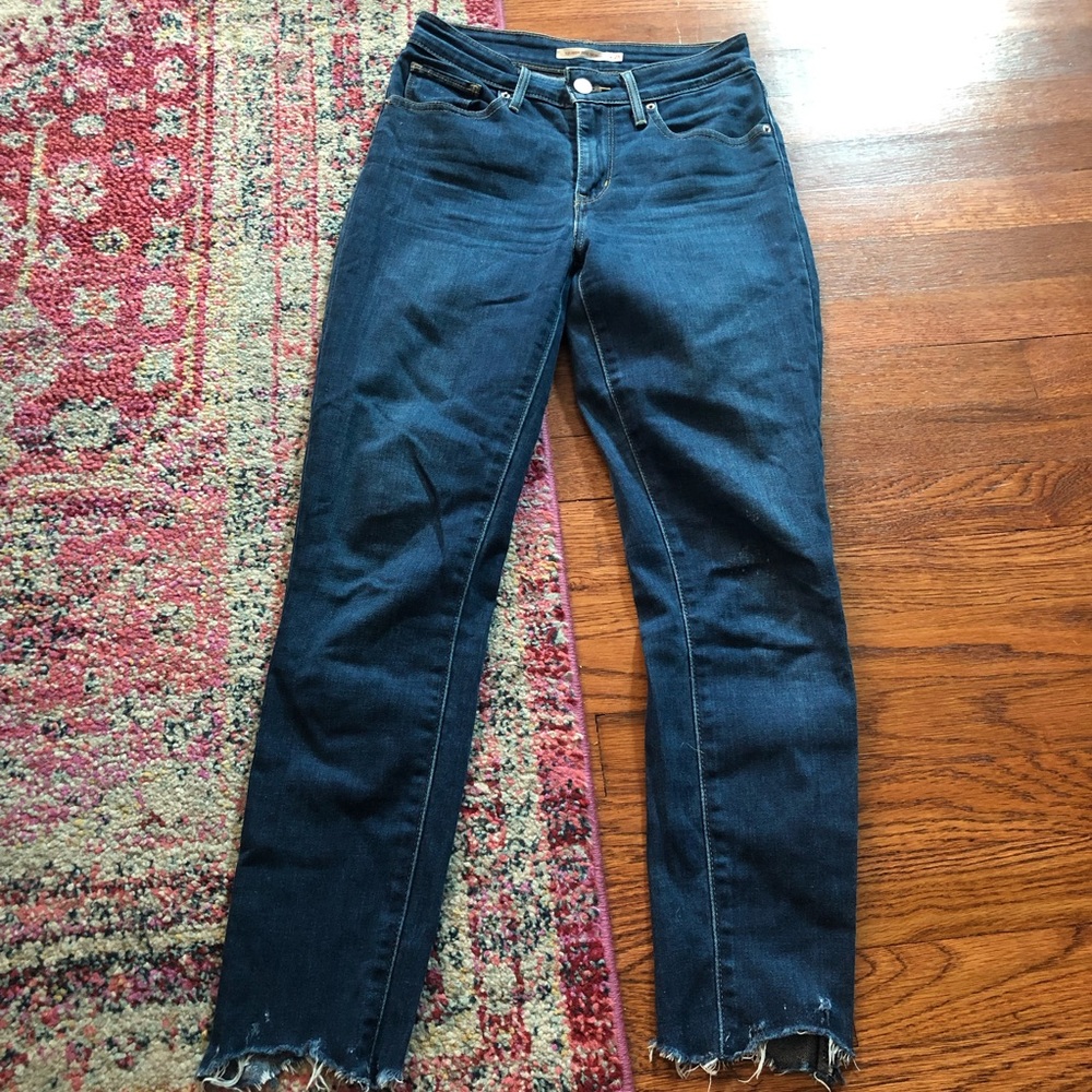levi's 721 raw hem high rise skinny size 25